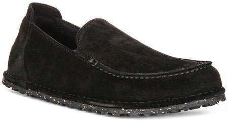 Birkenstock Utti Skor | Svart mockaläder för män och kvinnor - Normal passform