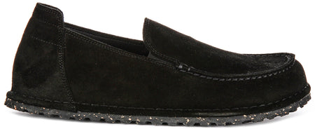 Birkenstock Utti Skor | Svart mockaläder för män och kvinnor - Normal passform