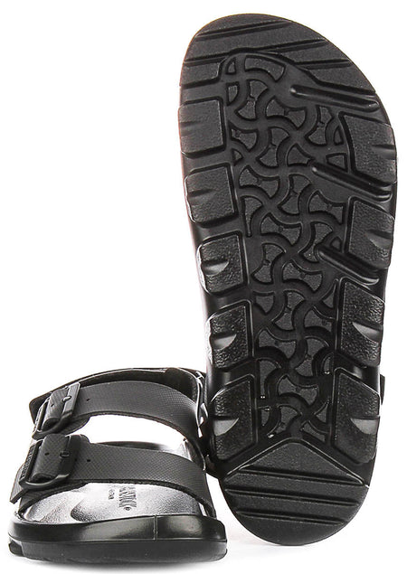 Zapatillas Birkenstock Mogami Terra | Cuero genuino negro para hombres - ajuste regular
