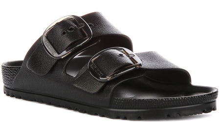 Birkenstock Arizona Sandalen | Zwart EVA - Grote Gesp voor Vrouwen - Smalle Pasvorm