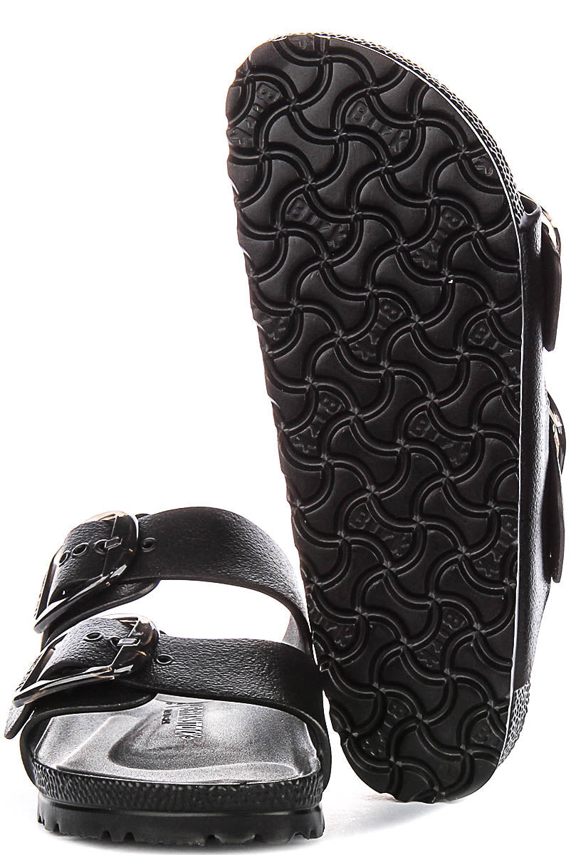 Sandalias Birkenstock Arizona | EVA negro - Hebilla grande para mujeres - Ajuste estrecho