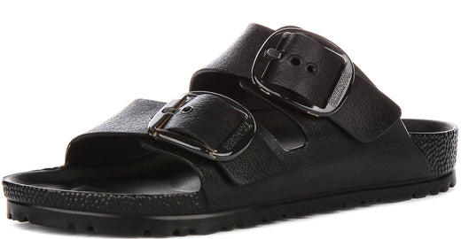 Sandalias Birkenstock Arizona | EVA negro - Hebilla grande para mujeres - Ajuste estrecho