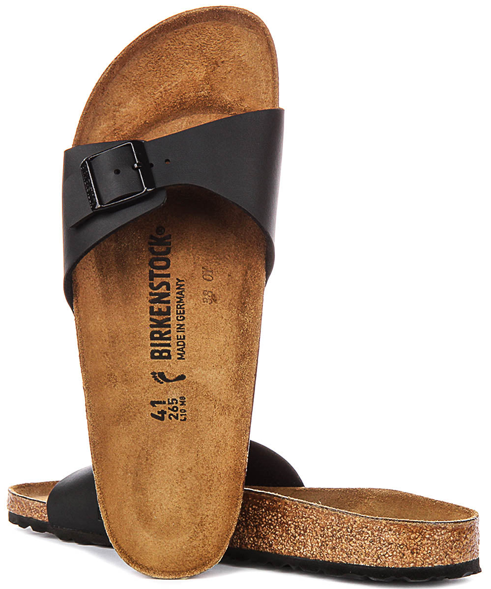 Sandalias Birkenstock Madrid | Birko-Flor negro para mujeres - Ajuste estrecho