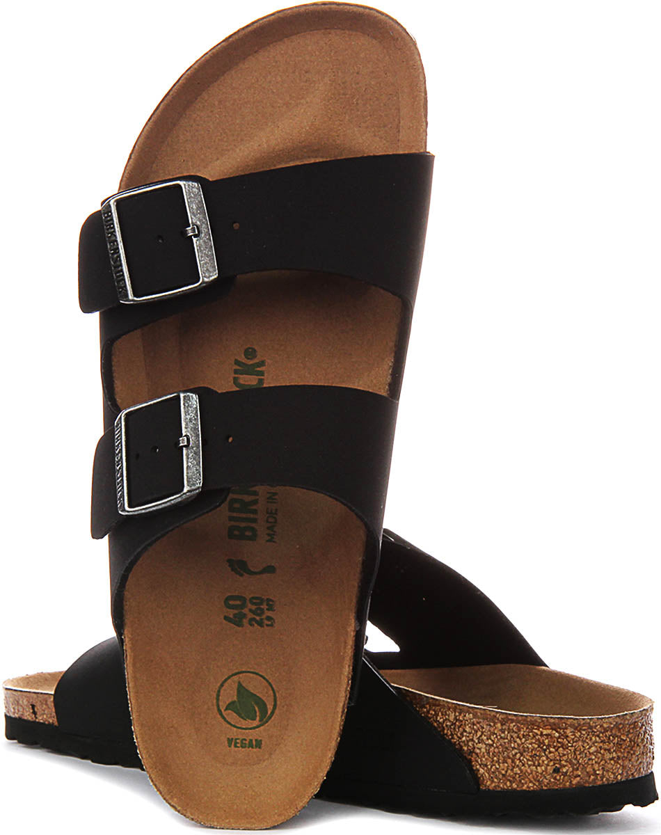 Birkenstock Arizona Sandalen | Zwart Birko-Flor - Veganistisch voor Mannen en Vrouwen - Smalle Pasvorm