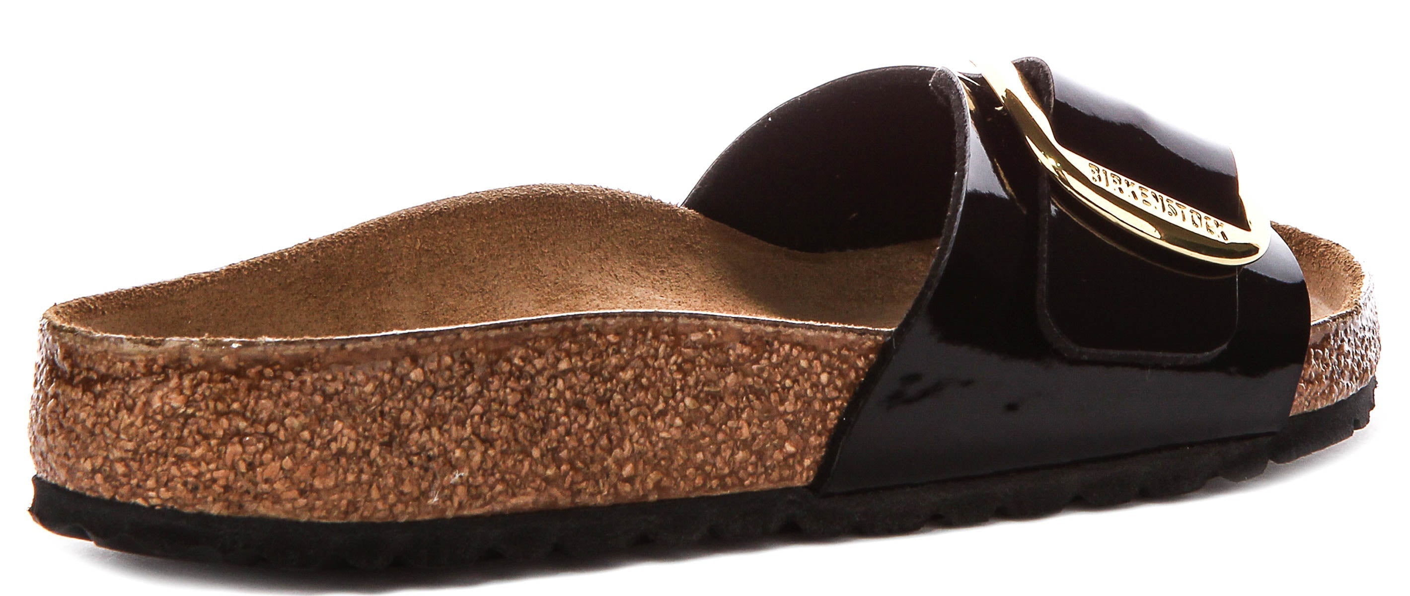 Birkenstock Madrid Sandalen | Zwart lakleer - Grote Gesp voor Dames - Normale Pasvorm