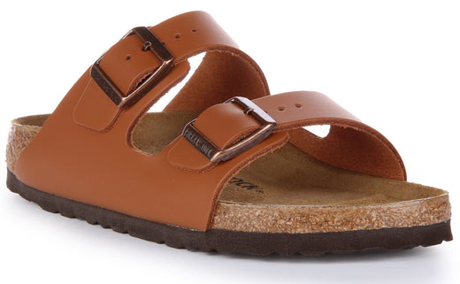 Sandalias Birkenstock Arizona | Cuero genuino marrón para hombre y mujer