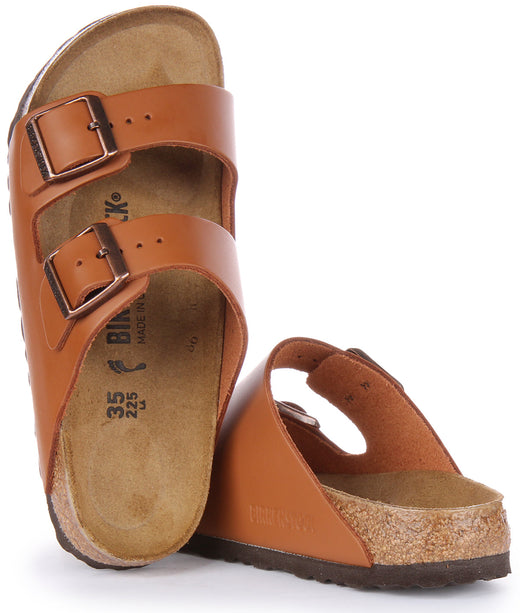 Sandalias Birkenstock Arizona | Cuero genuino marrón para hombre y mujer