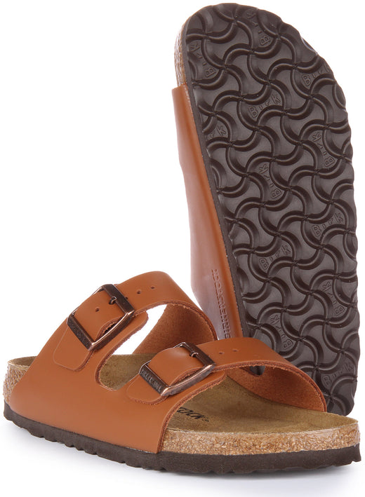 Sandalias Birkenstock Arizona | Cuero genuino marrón para hombre y mujer