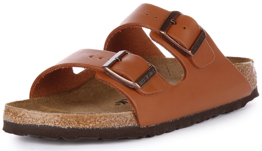 Sandalias Birkenstock Arizona | Cuero genuino marrón para hombre y mujer