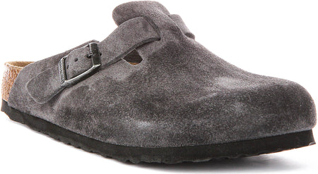 Birkenstock Boston Träskor | Kolgrå Birko-Flor för män och kvinnor - Normal passform