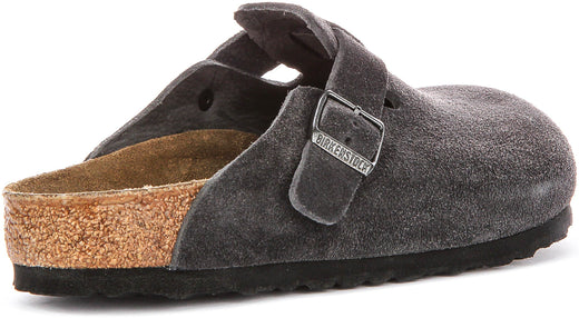 Zuecos Birkenstock Boston | Birko-Flor carbón para hombres y mujeres - Ajuste regular