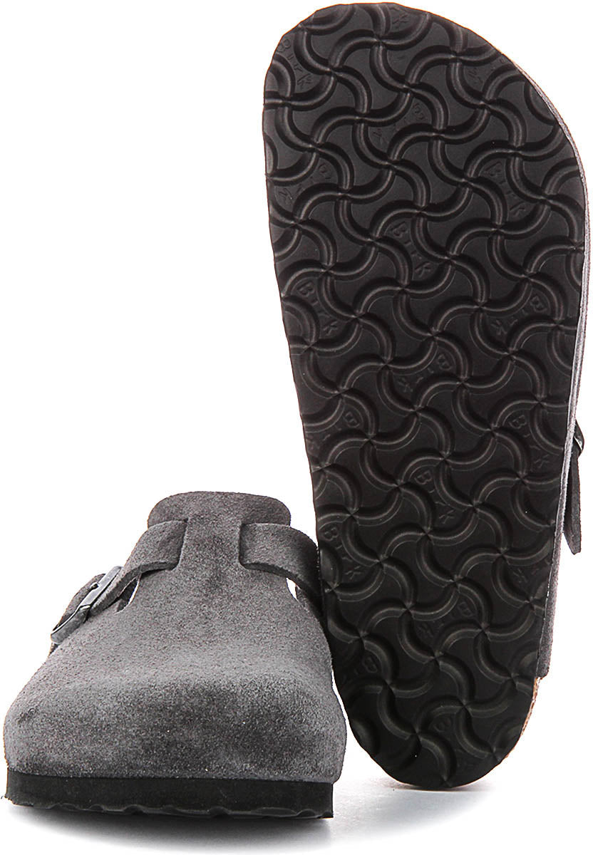 Zuecos Birkenstock Boston | Birko-Flor carbón para hombres y mujeres - Ajuste regular