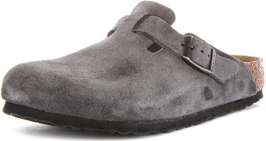 Zuecos Birkenstock Boston | Birko-Flor carbón para hombres y mujeres - Ajuste regular