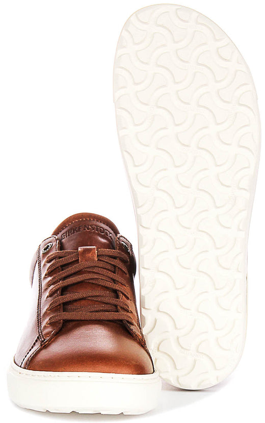 Baskets basses Birkenstock Bend | Cuir véritable cognac pour hommes et femmes