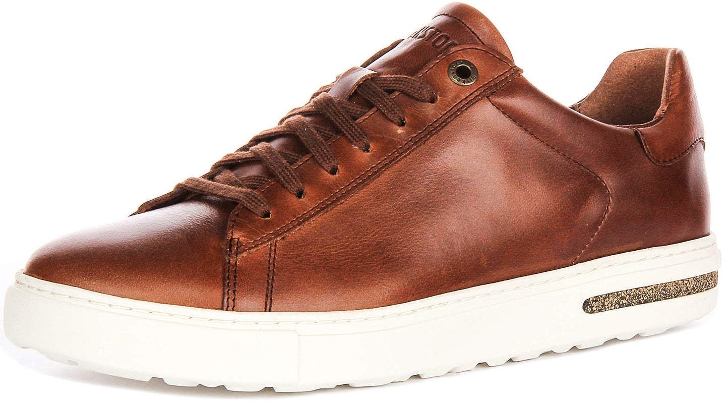 Baskets basses Birkenstock Bend | Cuir véritable cognac pour hommes et femmes