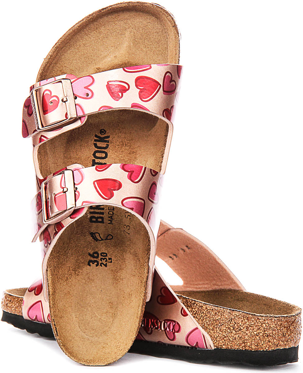 Sandalias Birkenstock Arizona | Birko-Flor cobre - Estampado de corazones para niños - Ajuste regular