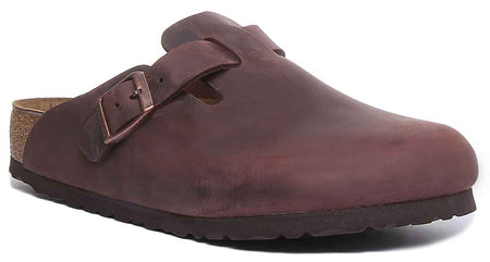 Birkenstock Boston Träskor | Mörkbrunt äkta läder för män