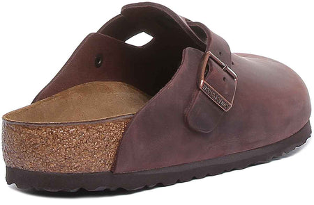 Birkenstock Boston Träskor | Mörkbrunt äkta läder för män