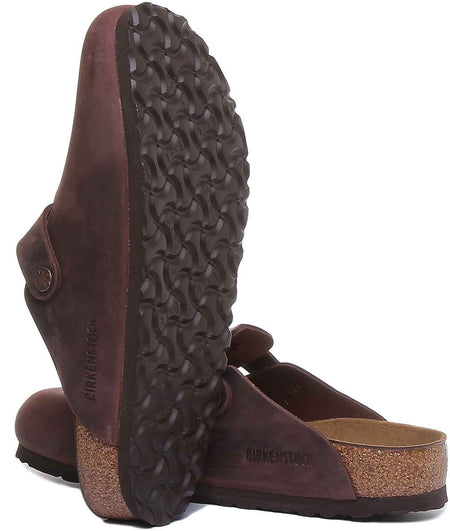 Birkenstock Boston Träskor | Mörkbrunt äkta läder för män