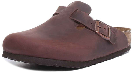 Birkenstock Boston Träskor | Mörkbrunt äkta läder för män