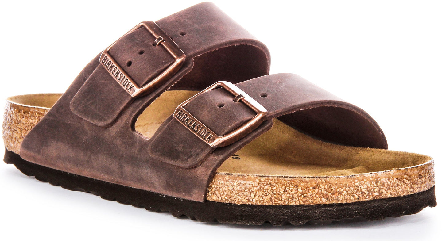 Sandalias Birkenstock Arizona | Cuero genuino marrón para mujeres