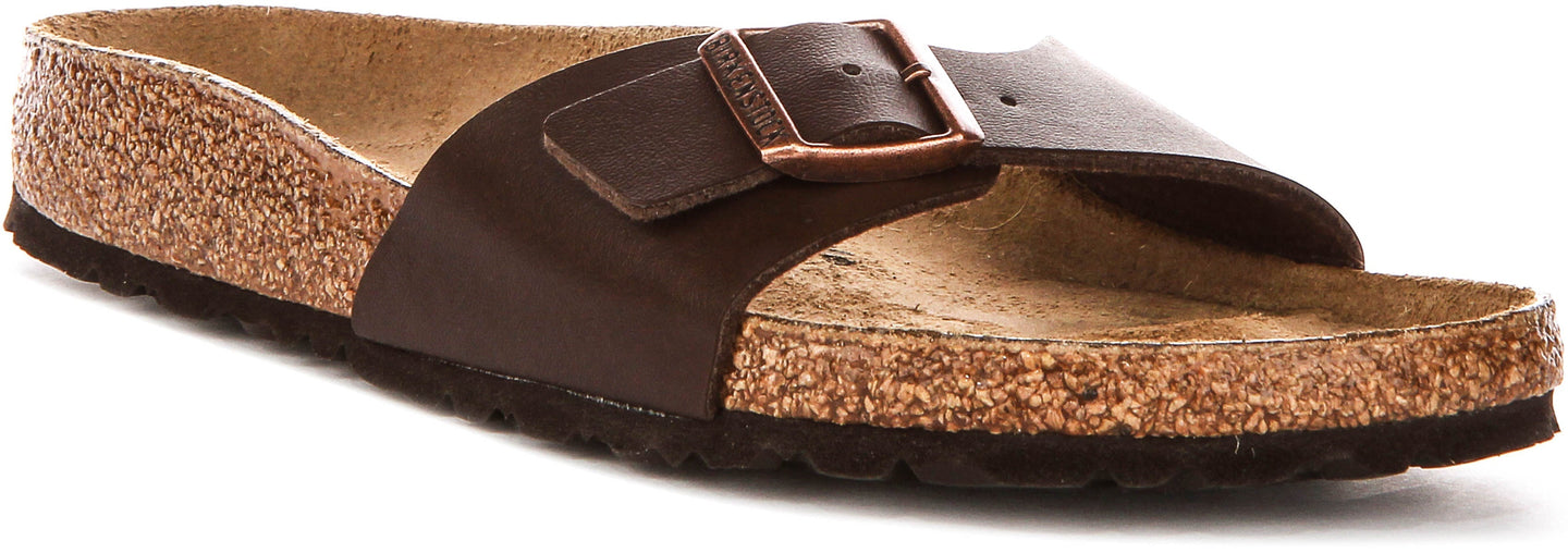 Sandalias Birkenstock Madrid | Birko-Flor marrón oscuro para mujer - Ajuste estrecho