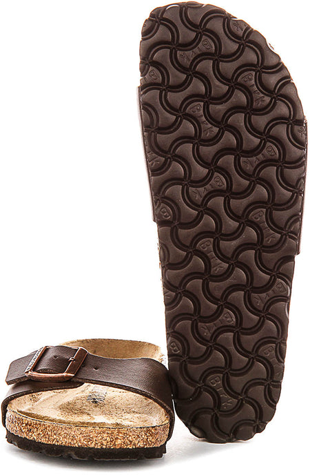 Sandalias Birkenstock Madrid | Birko-Flor marrón oscuro para mujer - Ajuste estrecho