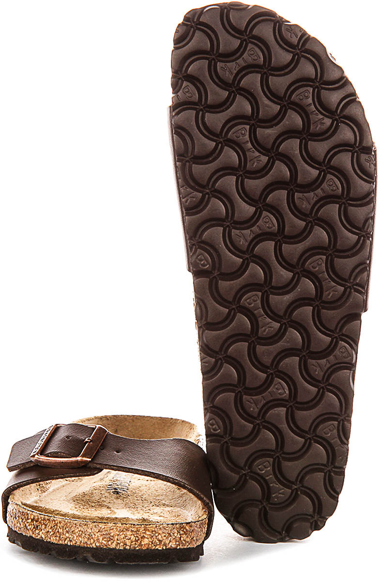 Sandalias Birkenstock Madrid | Birko-Flor marrón oscuro para mujer - Ajuste estrecho