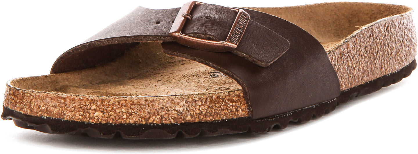 Sandalias Birkenstock Madrid | Birko-Flor marrón oscuro para mujer - Ajuste estrecho