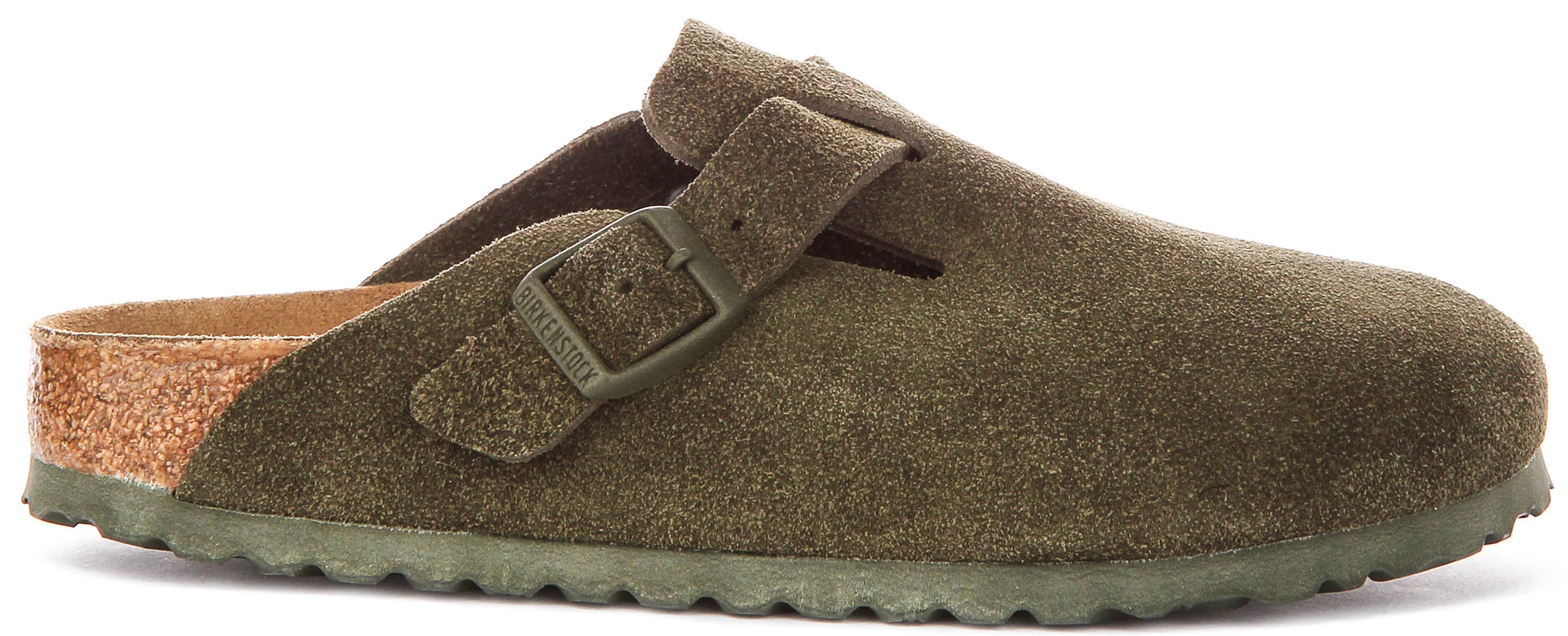 Birkenstock Boston Klompen | Donkergroen Birko-Flor voor Heren en Dames - Smalle Pasvorm