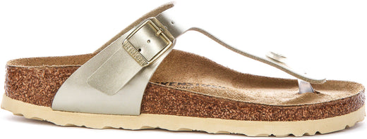 Sandalias Birkenstock Gizeh | Birko-Flor dorado para niños - Ajuste estrecho