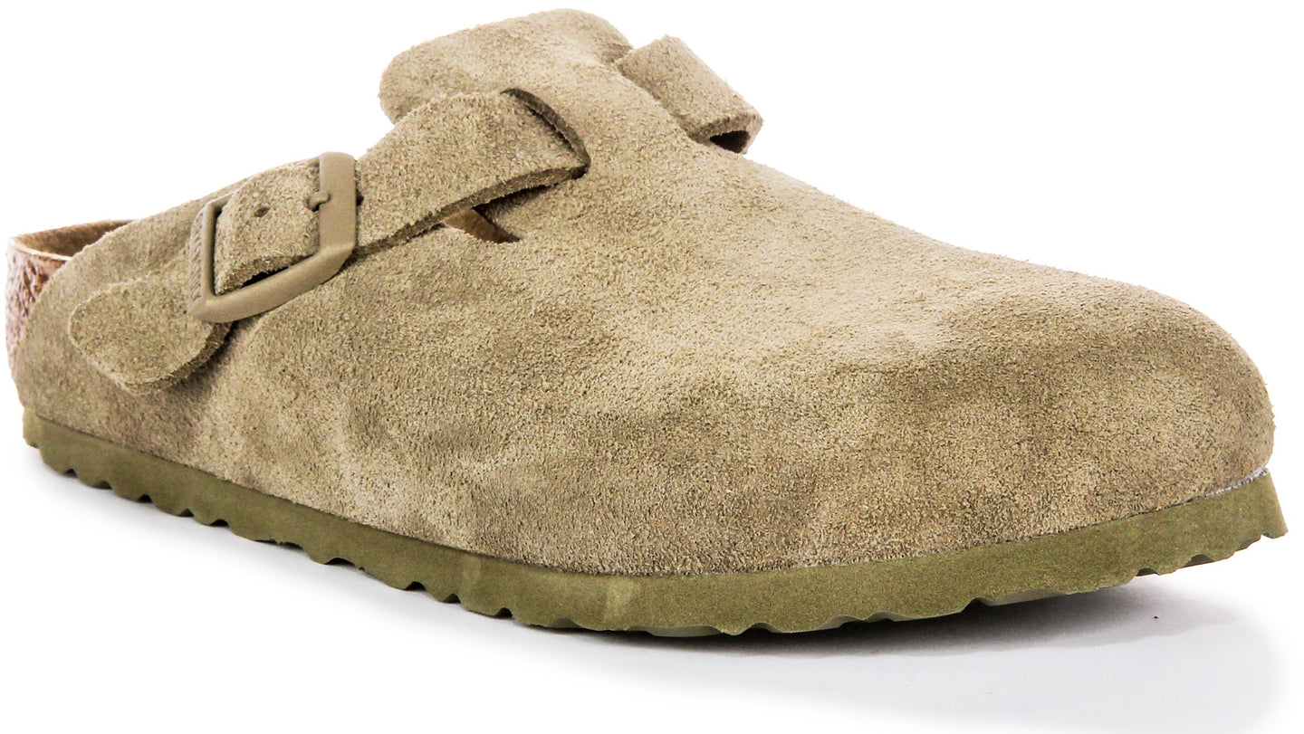 Zuecos Birkenstock Boston | Birko-Flor caqui para hombres y mujeres