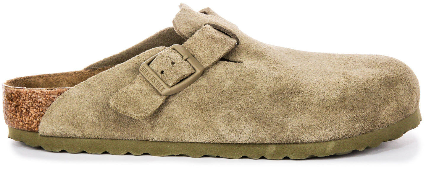 Zuecos Birkenstock Boston | Birko-Flor caqui para hombres y mujeres