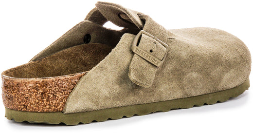 Zuecos Birkenstock Boston | Birko-Flor caqui para hombres y mujeres