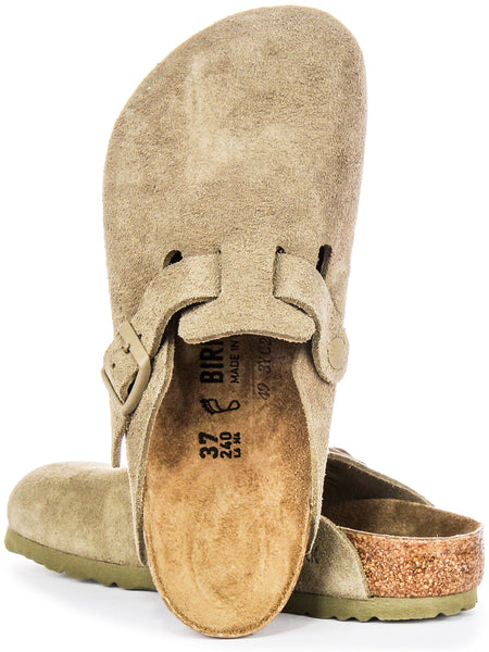 Birkenstock Boston Klompen | Khaki Birko-Flor voor Heren en Dames