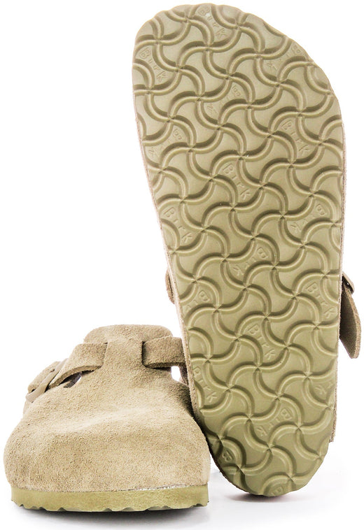 Zuecos Birkenstock Boston | Birko-Flor caqui para hombres y mujeres
