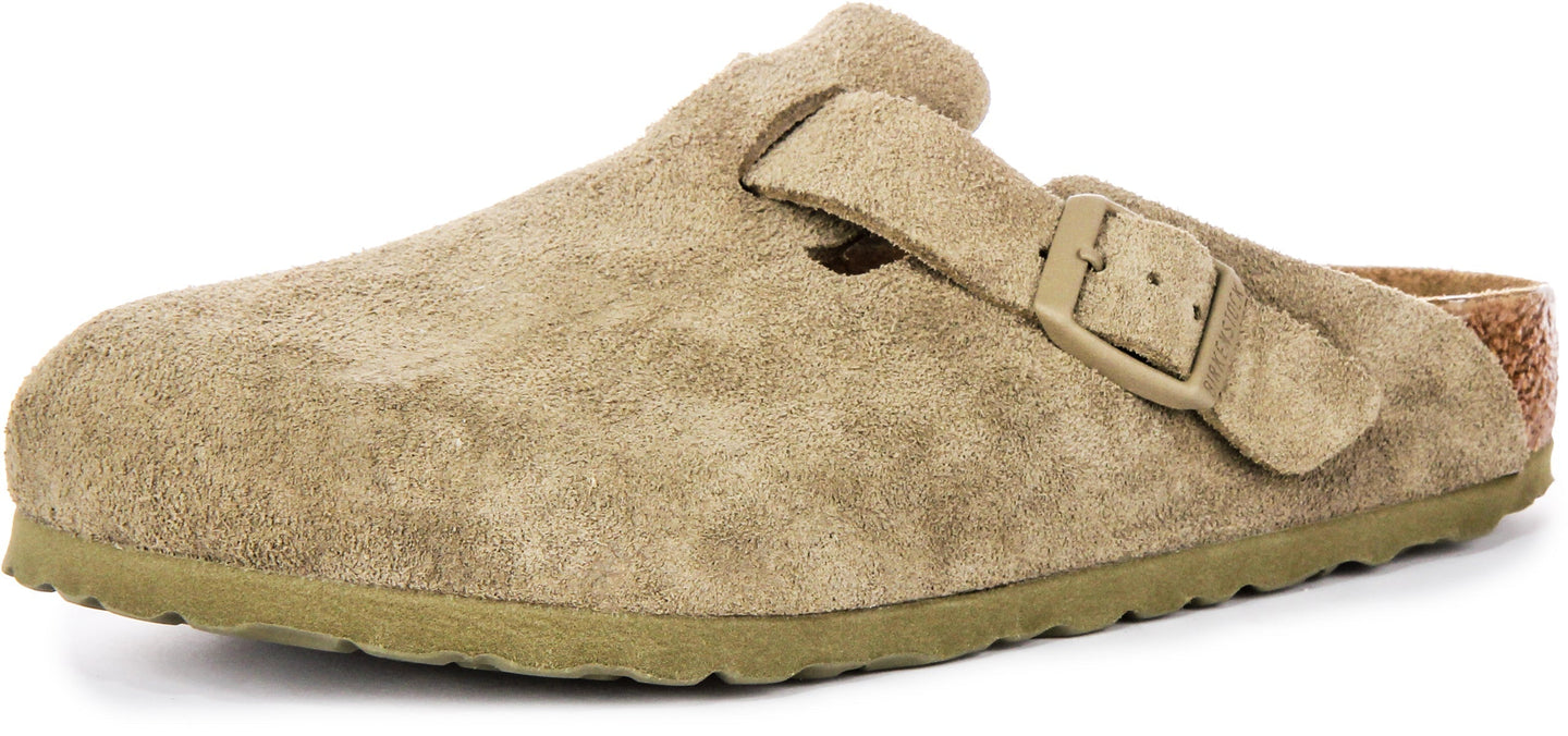 Zuecos Birkenstock Boston | Birko-Flor caqui para hombres y mujeres