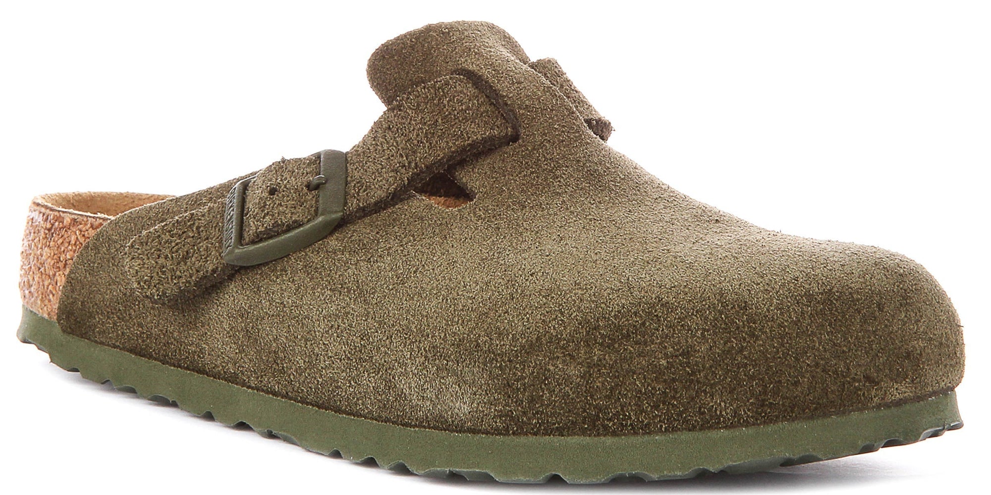 Sabots Birkenstock Boston | Birko-Flor vert pour hommes et femmes - Coupe normale