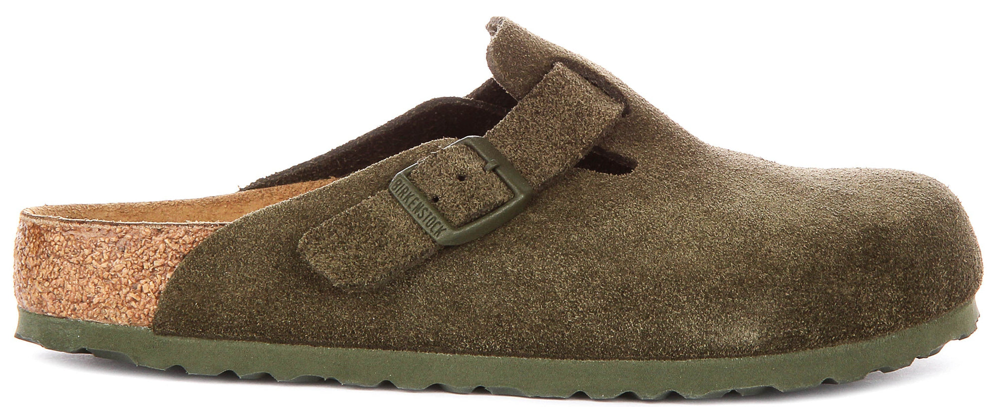 Sabots Birkenstock Boston | Birko-Flor vert pour hommes et femmes - Coupe normale