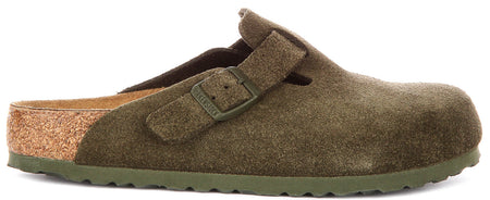 Sabots Birkenstock Boston | Birko-Flor vert pour hommes et femmes - Coupe normale