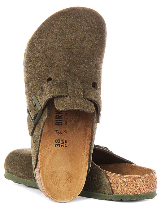 Birkenstock Boston Klompen | Groen Birko-Flor voor Mannen en Vrouwen - Normale Pasvorm