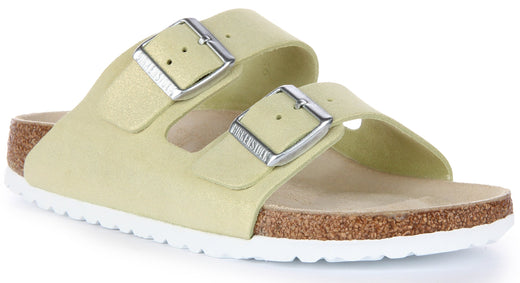 Sandalias Birkenstock Arizona | Cuero de gamuza verde claro para hombre y mujer