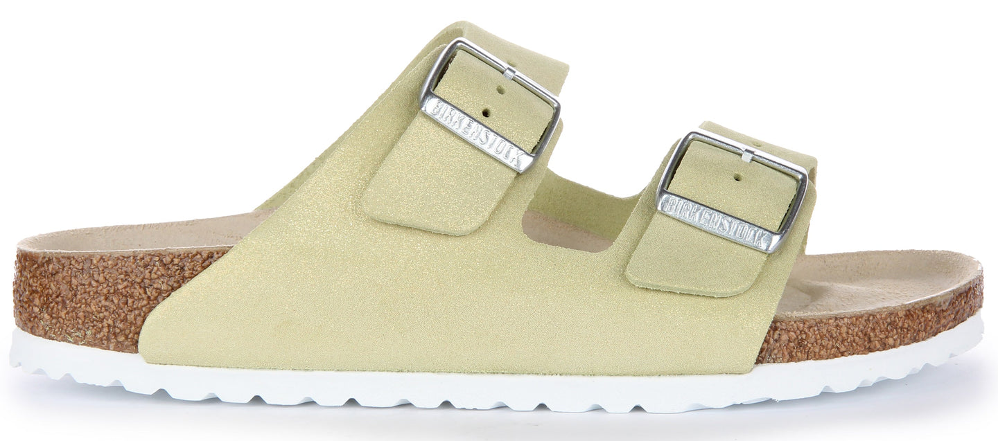 Sandalias Birkenstock Arizona | Cuero de gamuza verde claro para hombre y mujer