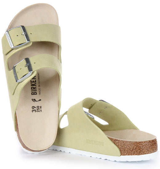 Sandalias Birkenstock Arizona | Cuero de gamuza verde claro para hombre y mujer