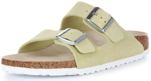 Sandalias Birkenstock Arizona | Cuero de gamuza verde claro para hombre y mujer
