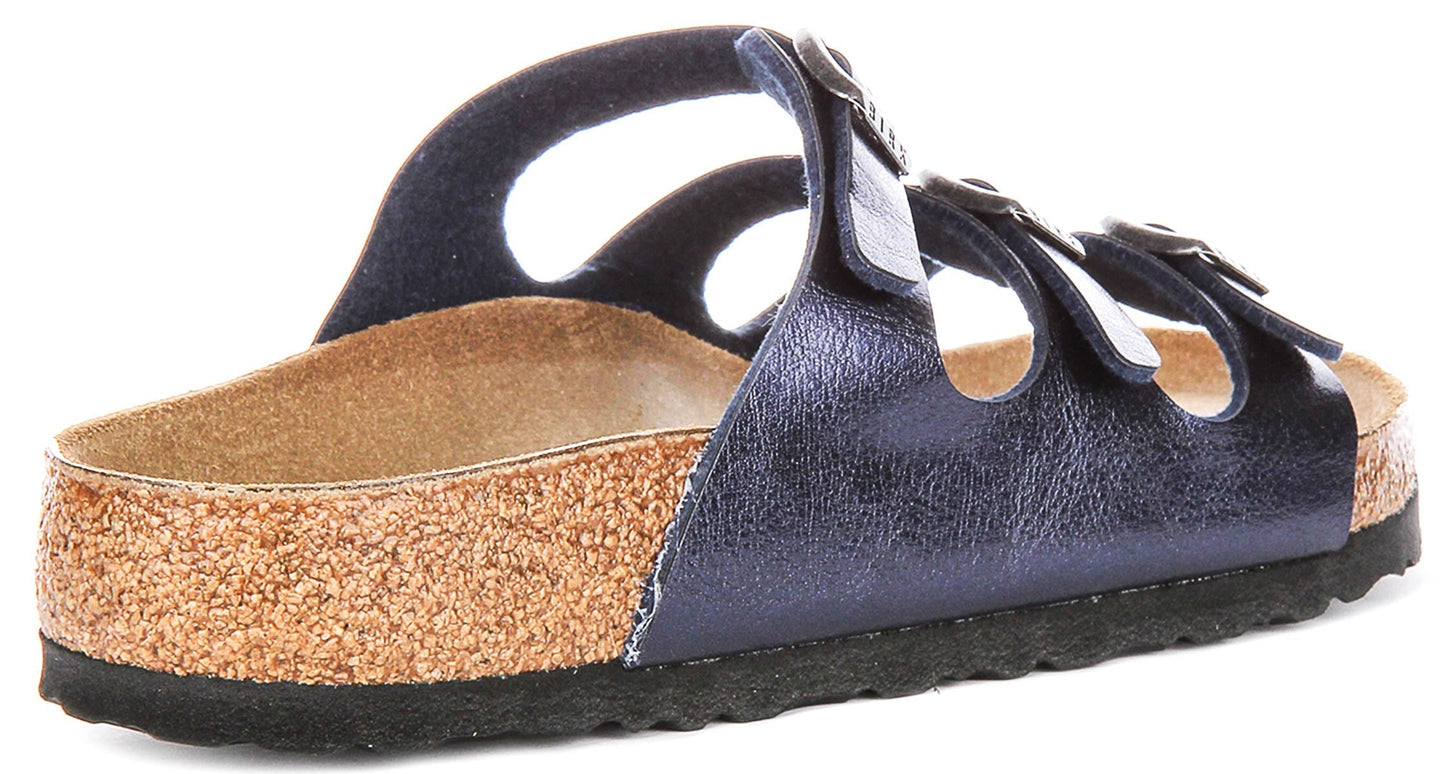Sandalias Birkenstock Florida | Birko-Flor azul medianoche para hombres y mujeres - Ajuste regular