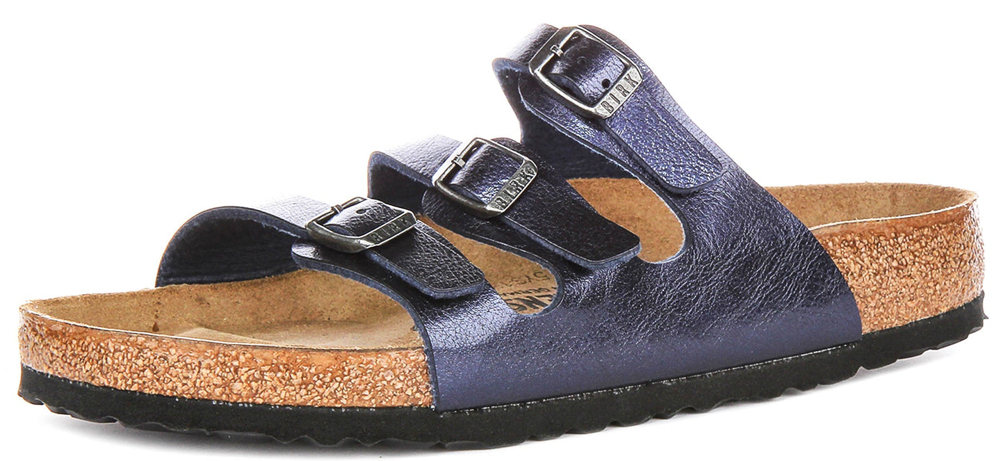 Sandalias Birkenstock Florida | Birko-Flor azul medianoche para hombres y mujeres - Ajuste regular