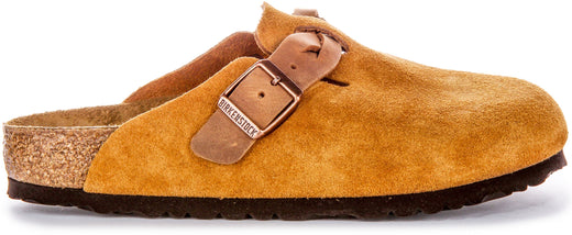 Zuecos Birkenstock Boston | Cuero de ante visón - Correa trenzada para mujeres