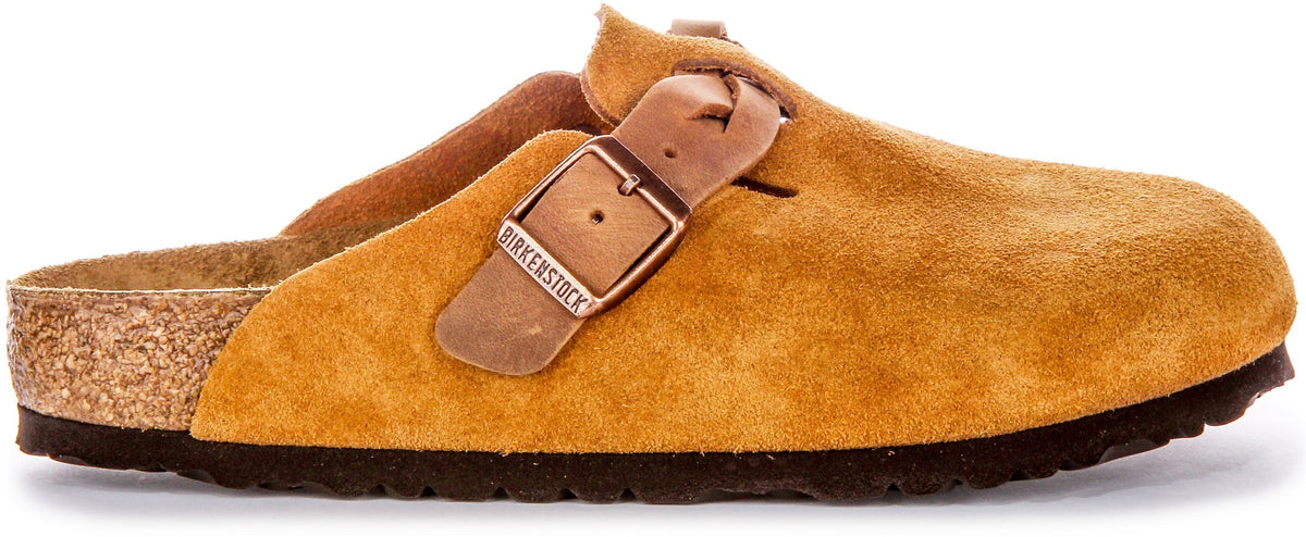 Birkenstock Boston Klompen | Mink suède leer - Gevlochten band voor dames
