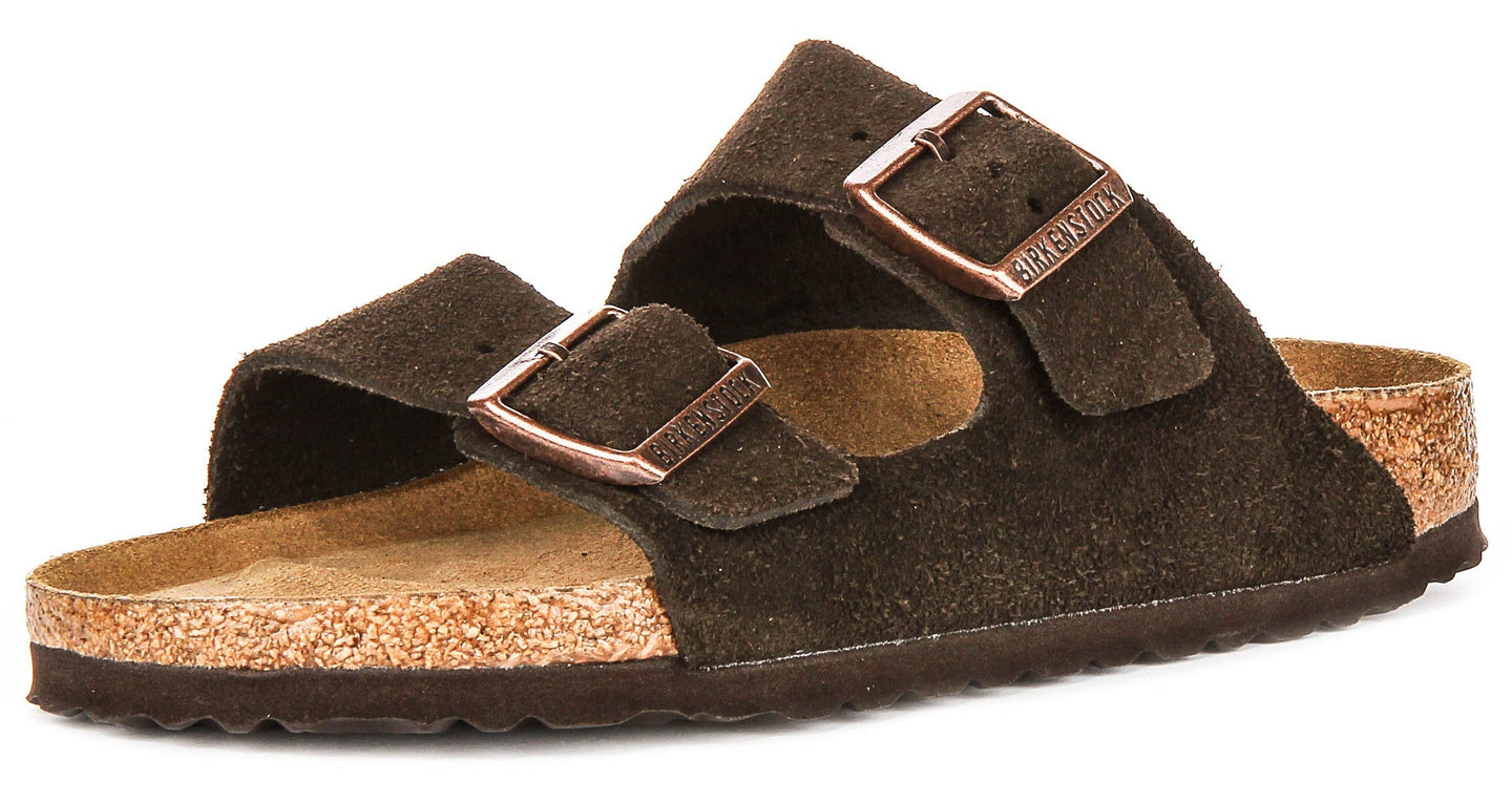 Birkenstock Arizona Sandalen | Mocha suède leer - Zacht Voetbed voor Mannen en Vrouwen - Smalle Pasvorm